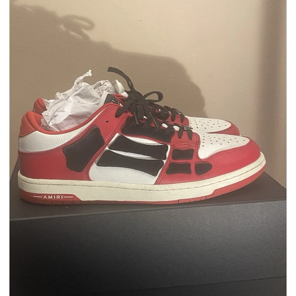 Gently used Size 13- AMIRI Skel Top Low Red/White/Black AW22MFS003-610 Sneakers